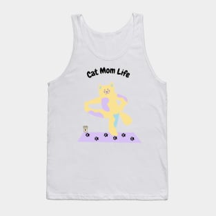 Cat Mom Life Coffee Yoga Lover Mom Gift Tank Top